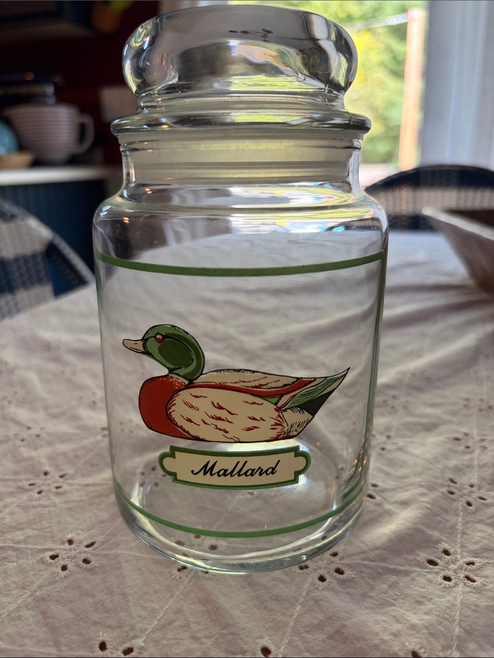 Vintage Georges Briard "Decoy Gallery" Mallard Duck Glass Storage Canister